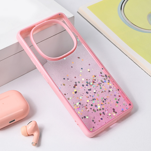 Zastitna futrola okvir Glitter - Xiaomi Redmi Note 14 Pro Plus 5G roze.