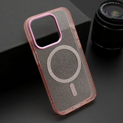 Zastitna futrola SPARKLING MagSafe - iPhone 15 Pro (6.1) roze (MS).