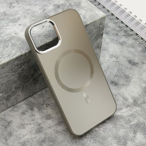 Zastitna futrola COLOR METAL MagSafe - iPhone 13 (6.1) srebrna (MS).