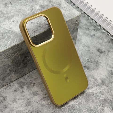 Zastitna futrola COLOR METAL MagSafe - iPhone 15 Pro (6.1) zlatna (MS).