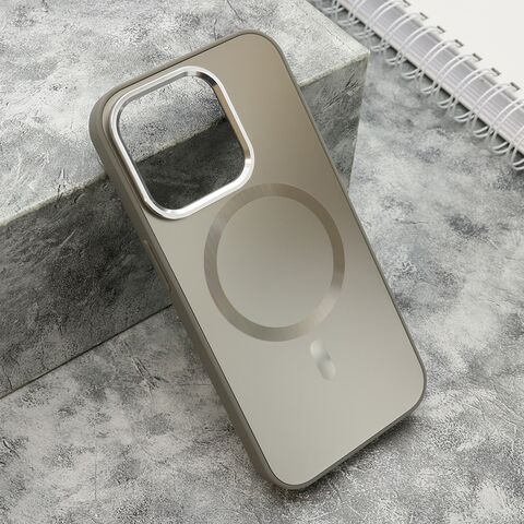 Zastitna futrola COLOR METAL MagSafe - iPhone 15 Pro (6.1) srebrna (MS).