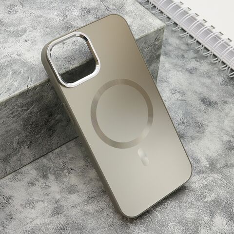 Zastitna futrola COLOR METAL MagSafe - iPhone 14 (6.1) srebrna (MS).