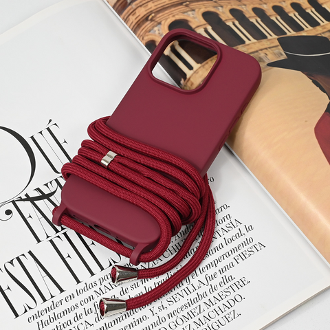 Zastitna futrola Crossbody - iPhone 16 Pro bordo.