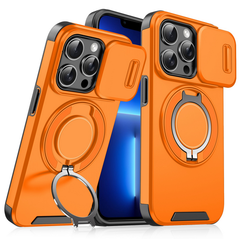 Zastitna futrola CamShield Ring stand - iPhone 13 Pro narandzasta.