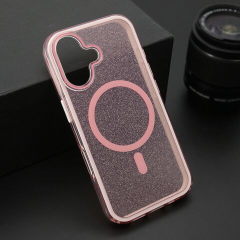 Zastitna futrola CRYSTAL MagSafe - iPhone 16 (6.1) roze (MS).