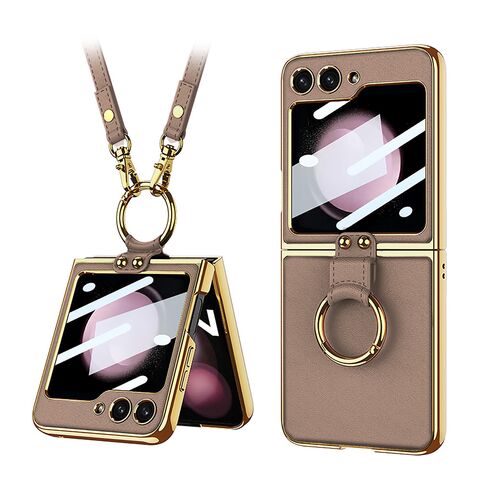 Zastitna futrola GOLD EDGE - Samsung F741B Galaxy Z Flip 6 5G braon (GKK case) (MS).