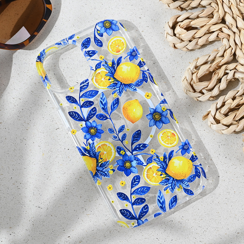 Zastitna futrola print Magsafe - iPhone 15 Mediteran Lemon.