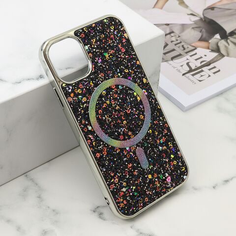 Futrole GLAM GLOW MagSafe - iPhone 11 (6.1) crna (MS).