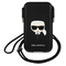 Zastitna futrola Karl Lagerfeld Pouch Pu Saffiano Karl Head Large - telefone do 6,7" crna ( KLHCP12LOPHKHK).