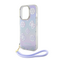 Zastitna futrola Guess Hc PC TPU Iridescent Glitter Pattern Peony Cordstrap - iPhone 15 ljubicasta (GUHCP15SHPELISU).