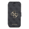 Zastitna futrola Guess Bk Pu leather 4G Metal Logo - iPhone 15 siva (GUBKP15S4GMGGR).