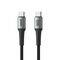 USB data kabl Superior SU-K103 pleteni Fast 100W 5A Type-C na Type-C 1m sivi (MS).