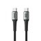 USB data kabl Superior SU-K102 pleteni Fast 60W 3A Type-C na Type-C 1m crni (MS).