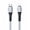 Data kabl KONFULON DC35 PD 20W Super Fast Charge Type C na lighting sivi 1m.