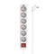 Produzni kabl sa prekidacem 6 uticnice 3m Max MPS-106SB-3M Beli.