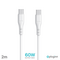 Data kabl Pluginn PI-PD 60W Type C na Type C beli 2m.